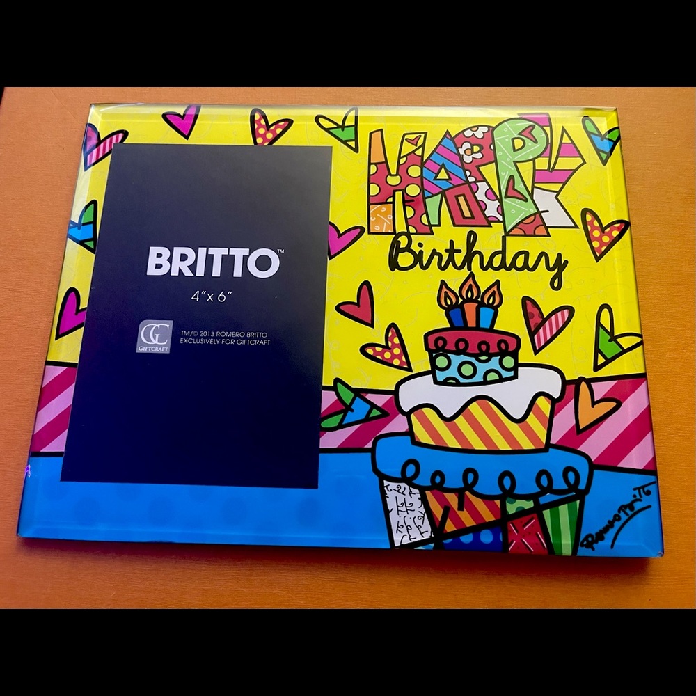 Romero Britto Happy Birthday Picture Frame 4x6